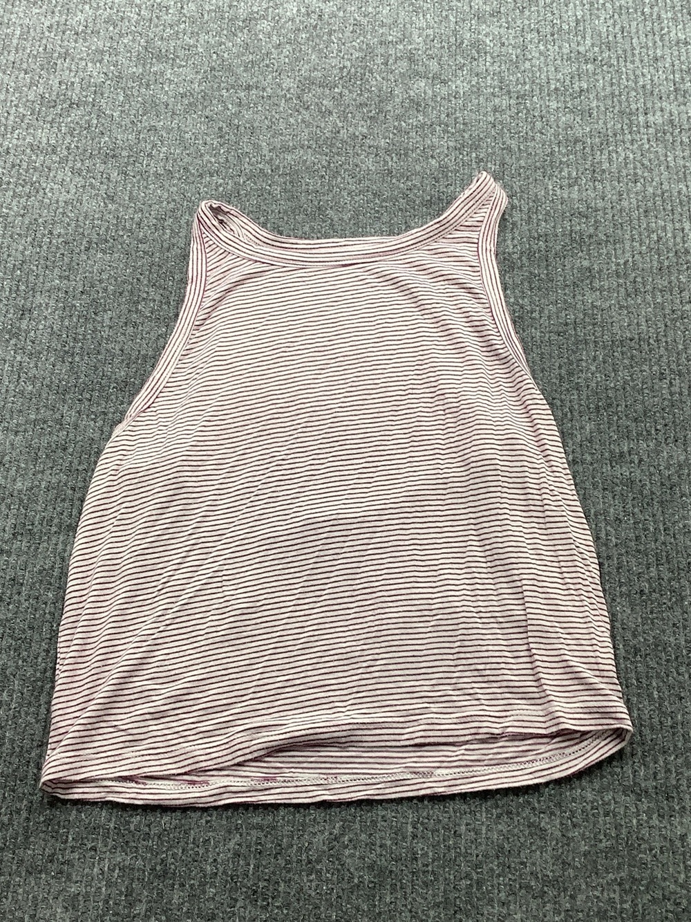 Striped Light Pink & White Racerback Tank Top